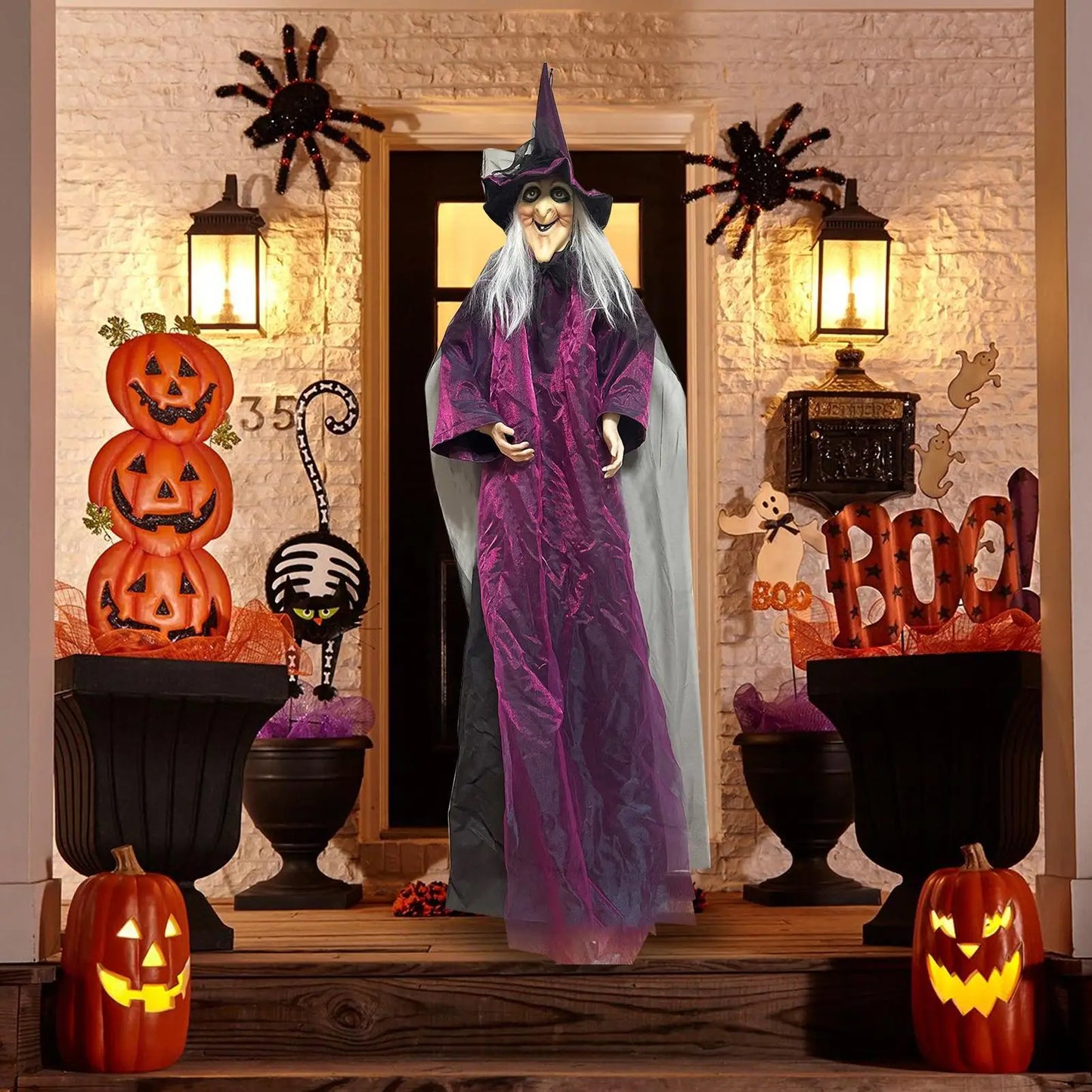 Halloween Standing Flying Witch Prop – Indoor/Outdoor Horror Decor