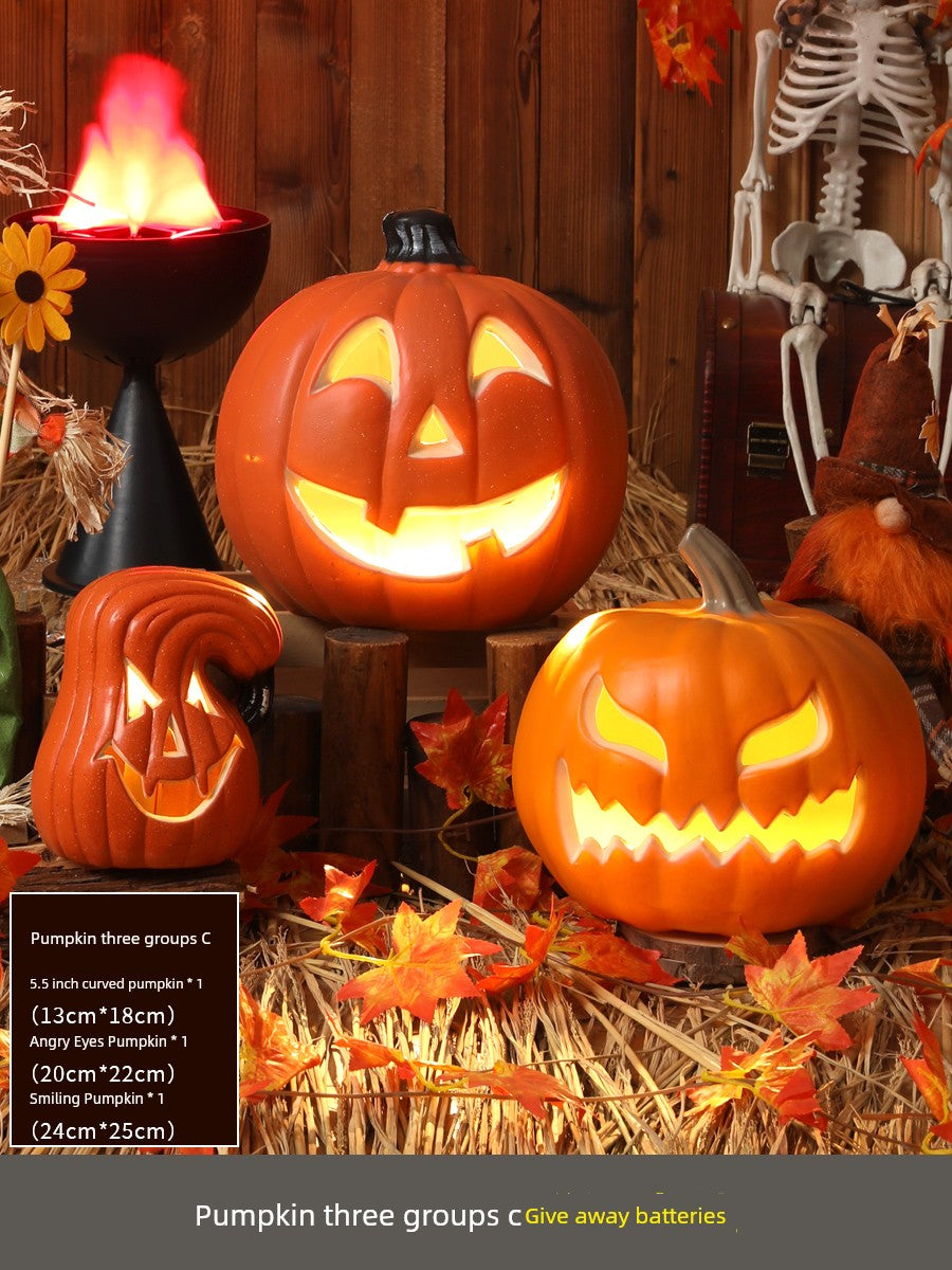Halloween Pumpkin Lamp Bar Decoration Luminous Big Decorations Internet Celebrity Props Shopping Mall Outdoor Scene Layout Decoration