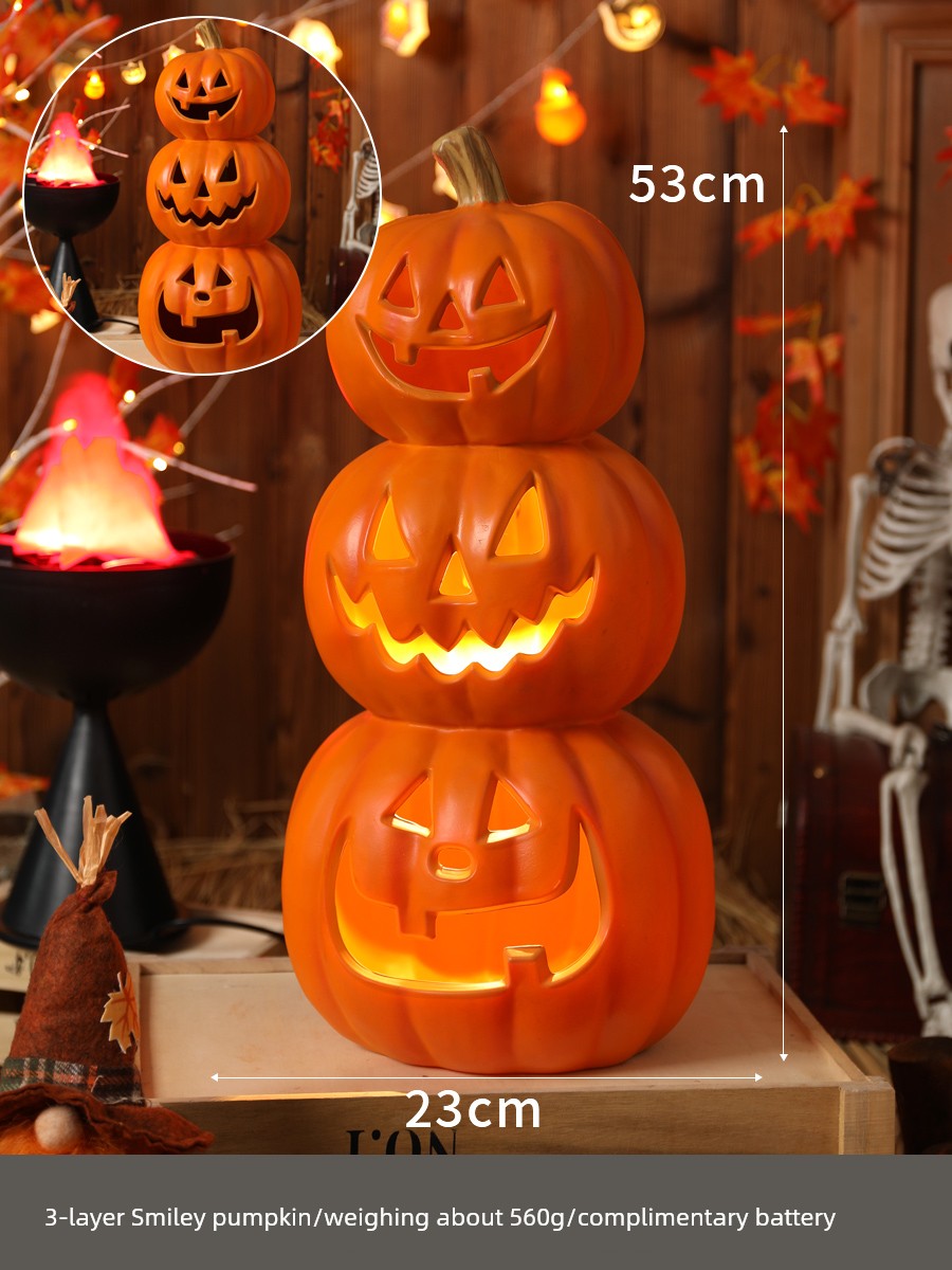 Halloween Pumpkin Lamp Bar Decoration Luminous Big Decorations Internet Celebrity Props Shopping Mall Outdoor Scene Layout Decoration