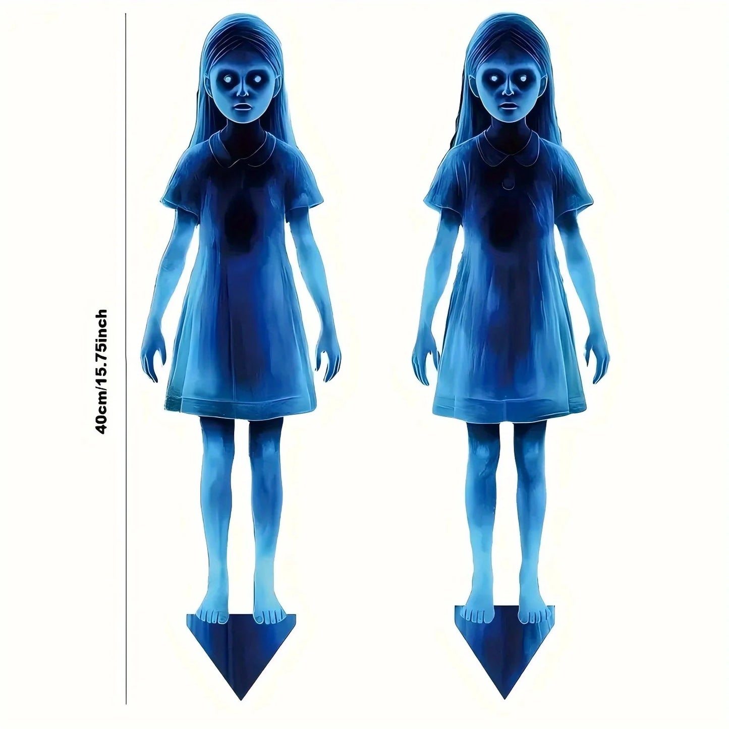 Halloween little girl metal garden ghost post - Horror little girl courtyard post