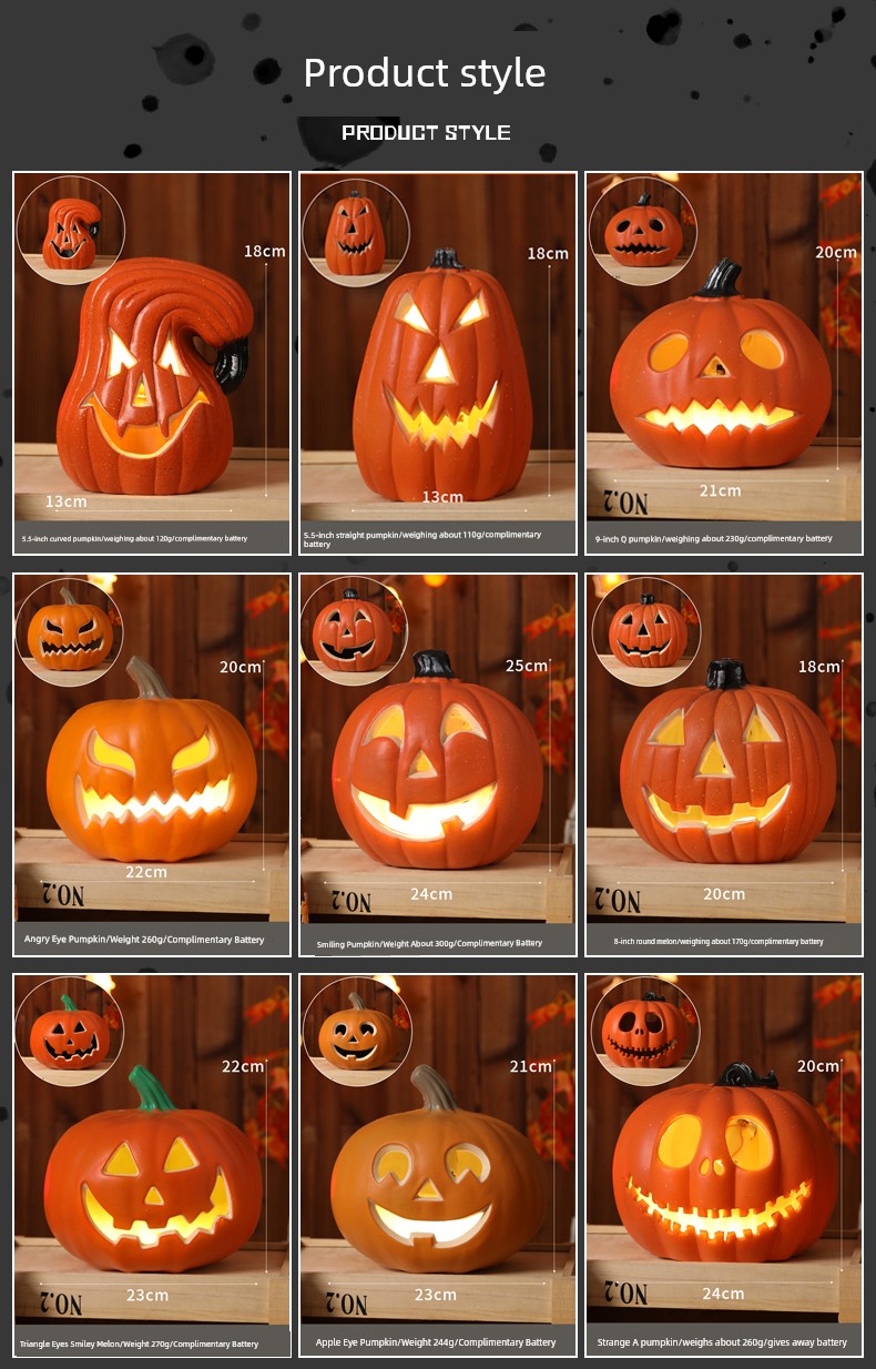 Halloween Pumpkin Lamp Bar Decoration Luminous Big Decorations Internet Celebrity Props Shopping Mall Outdoor Scene Layout Decoration