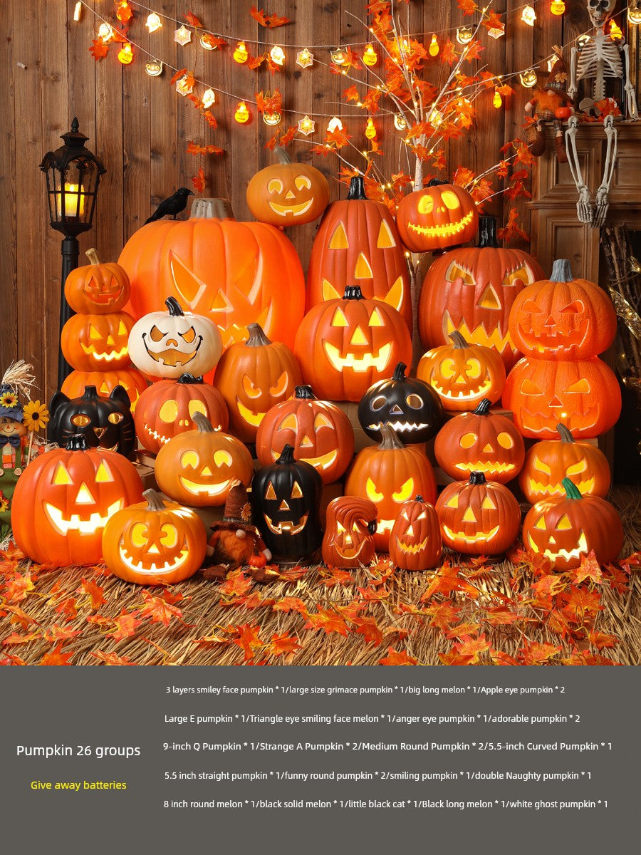 Halloween Pumpkin Lamp Bar Decoration Luminous Big Decorations Internet Celebrity Props Shopping Mall Outdoor Scene Layout Decoration