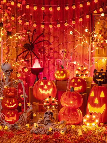 Halloween Pumpkin Lamp Bar Decoration Luminous Big Decorations Internet Celebrity Props Shopping Mall Outdoor Scene Layout Decoration