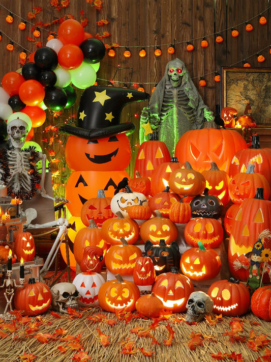 Halloween Pumpkin Lamp Bar Decoration Luminous Big Decorations Internet Celebrity Props Shopping Mall Outdoor Scene Layout Decoration