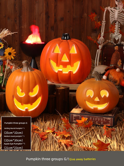 Halloween Pumpkin Lamp Bar Decoration Luminous Big Decorations Internet Celebrity Props Shopping Mall Outdoor Scene Layout Decoration
