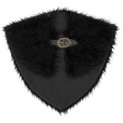 Viking Fur Collar Cloak – Men’s Medieval Renaissance Warrior Cape for Halloween & LARP.