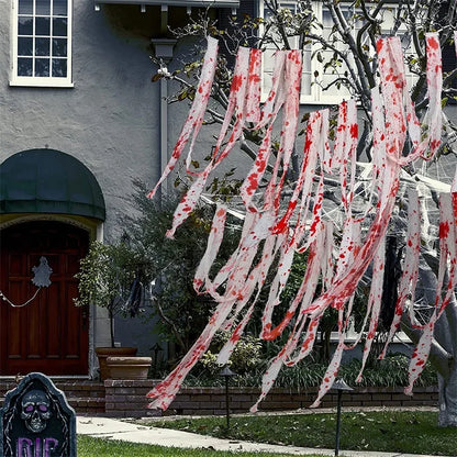 3m/5m Halloween Bloody Gauze Bandage – Horror Isolation Belt Prop for Haunted House & Party Decor