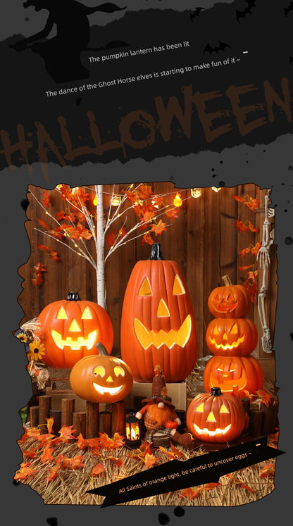 Halloween Pumpkin Lamp Bar Decoration Luminous Big Decorations Internet Celebrity Props Shopping Mall Outdoor Scene Layout Decoration