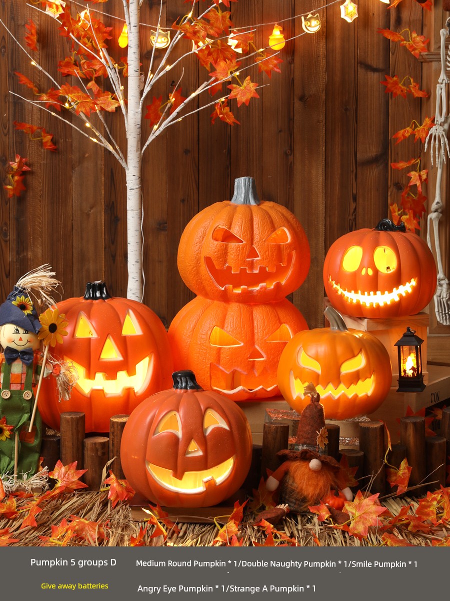 Halloween Pumpkin Lamp Bar Decoration Luminous Big Decorations Internet Celebrity Props Shopping Mall Outdoor Scene Layout Decoration