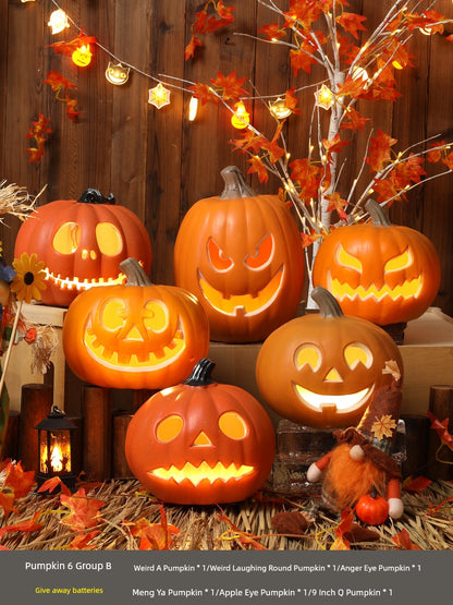 Halloween Pumpkin Lamp Bar Decoration Luminous Big Decorations Internet Celebrity Props Shopping Mall Outdoor Scene Layout Decoration