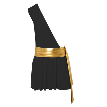 Men’s Ancient Greek God Costume – One-Shoulder Warrior Skirt for Halloween & Performance