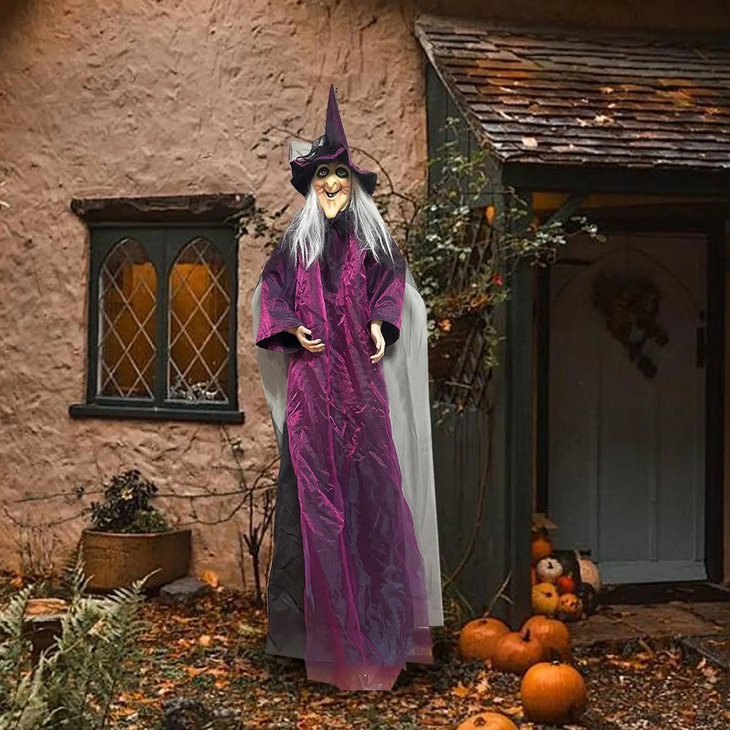Halloween Standing Flying Witch Prop – Indoor/Outdoor Horror Decor