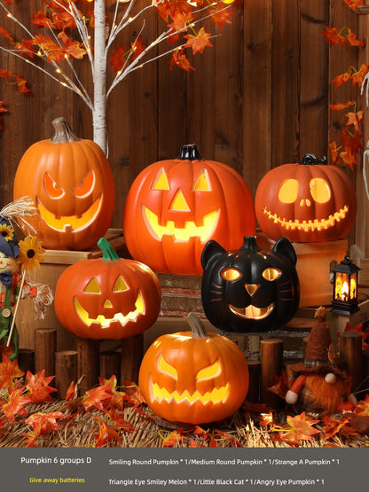 Halloween Pumpkin Lamp Bar Decoration Luminous Big Decorations Internet Celebrity Props Shopping Mall Outdoor Scene Layout Decoration