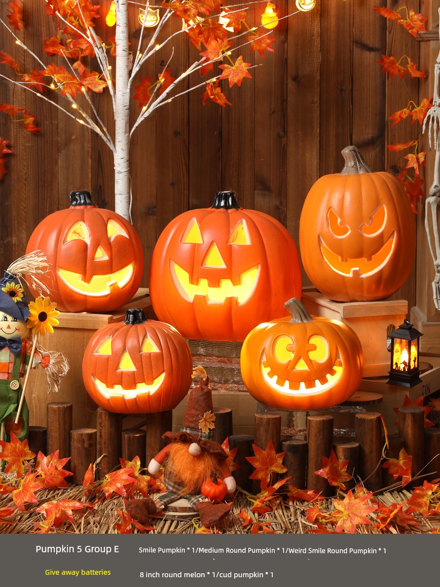 Halloween Pumpkin Lamp Bar Decoration Luminous Big Decorations Internet Celebrity Props Shopping Mall Outdoor Scene Layout Decoration