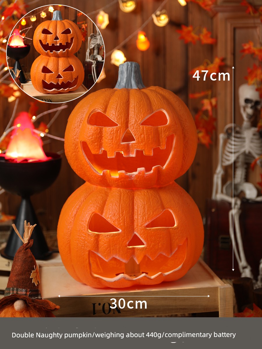 Halloween Pumpkin Lamp Bar Decoration Luminous Big Decorations Internet Celebrity Props Shopping Mall Outdoor Scene Layout Decoration