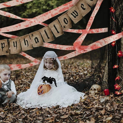 3m/5m Halloween Bloody Gauze Bandage – Horror Isolation Belt Prop for Haunted House & Party Decor