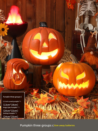 Halloween Pumpkin Lamp Bar Decoration Luminous Big Decorations Internet Celebrity Props Shopping Mall Outdoor Scene Layout Decoration