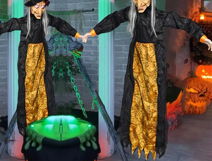 1Pc Halloween Glowing Witch Ghost – Hanging Horror Prop for Home, Bar & Haunted House