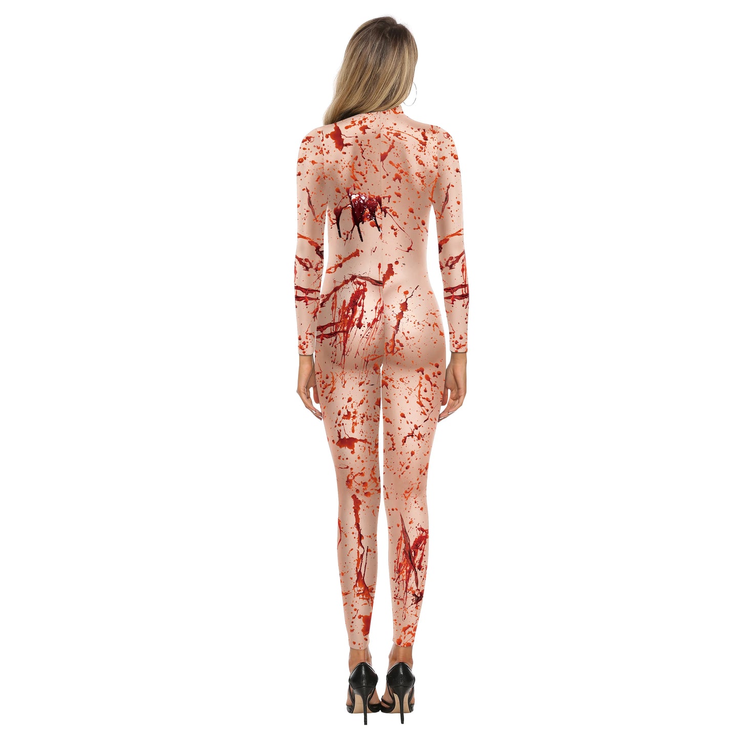 Women's Scary Bloody Print Bodysuit – Halloween Carnival Cosplay Romper