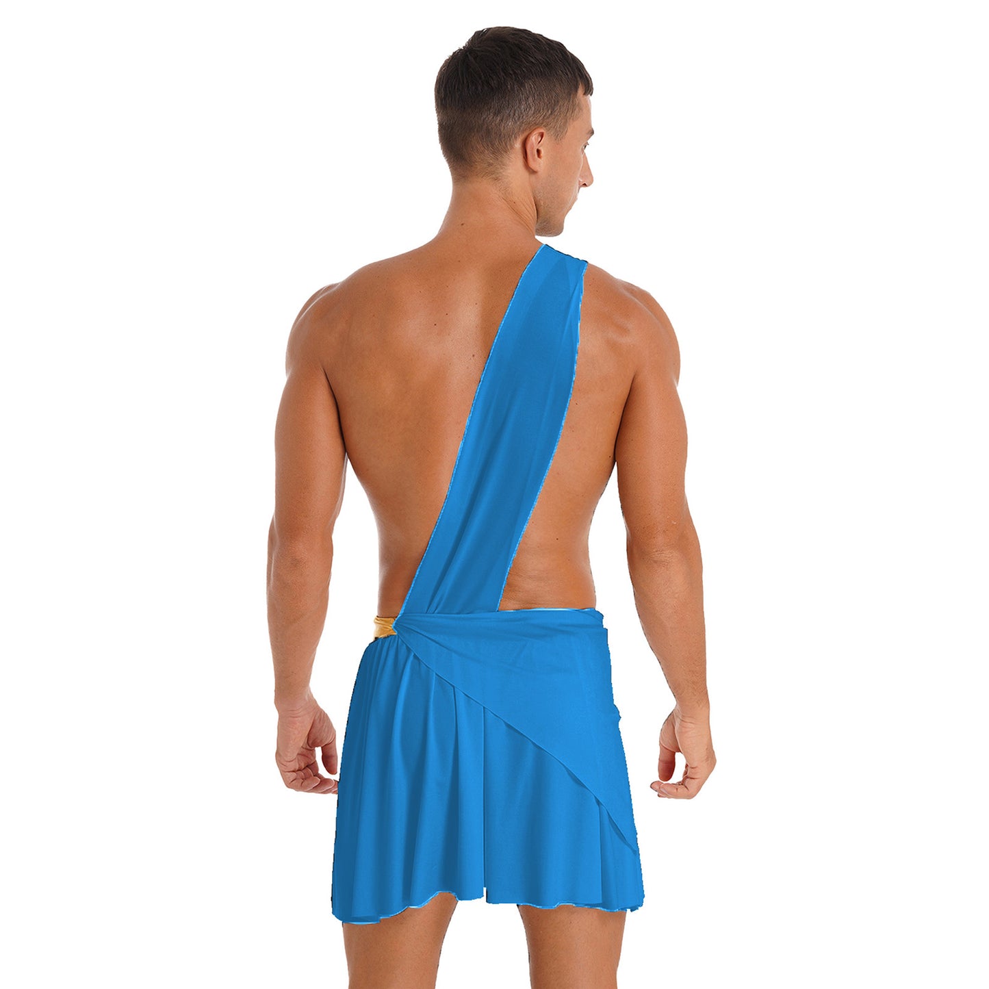 Men’s Ancient Greek God Costume – One-Shoulder Warrior Skirt for Halloween & Performance
