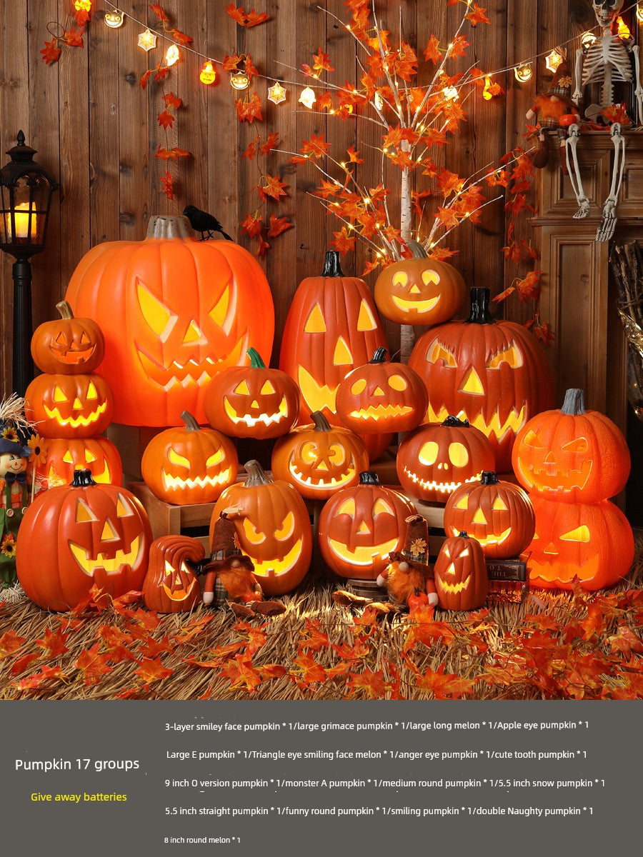 Halloween Pumpkin Lamp Bar Decoration Luminous Big Decorations Internet Celebrity Props Shopping Mall Outdoor Scene Layout Decoration