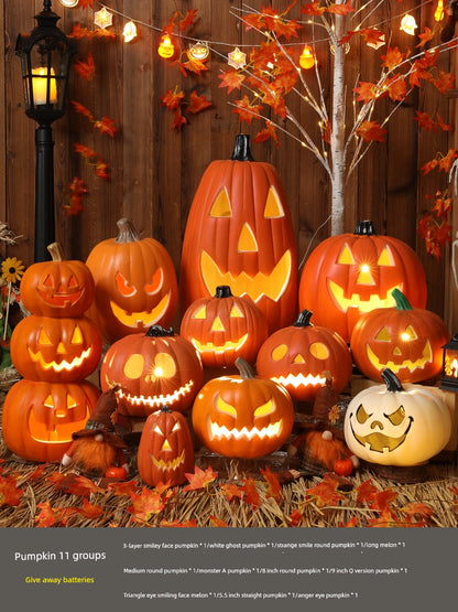 Halloween Pumpkin Lamp Bar Decoration Luminous Big Decorations Internet Celebrity Props Shopping Mall Outdoor Scene Layout Decoration