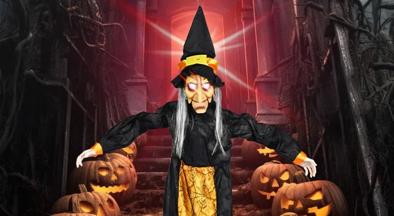 1Pc Halloween Glowing Witch Ghost – Hanging Horror Prop for Home, Bar & Haunted House