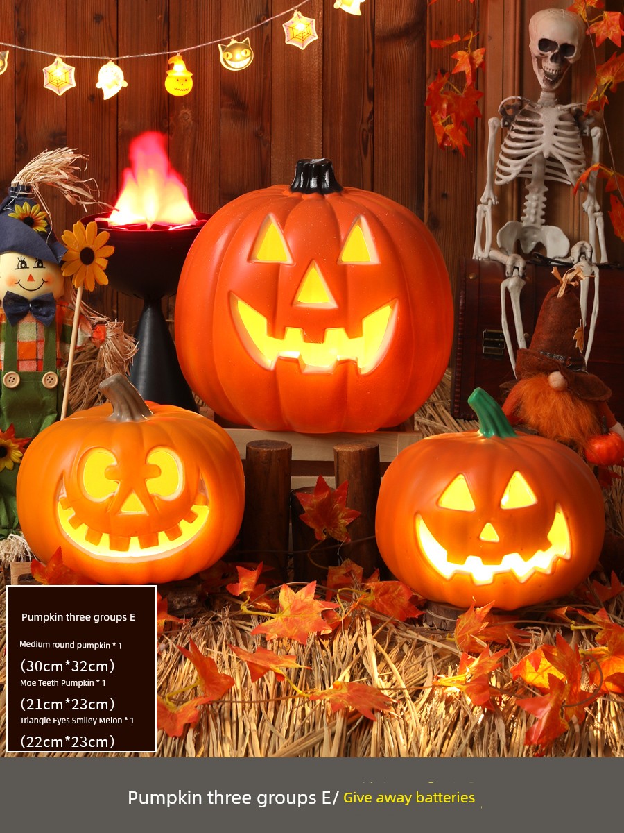Halloween Pumpkin Lamp Bar Decoration Luminous Big Decorations Internet Celebrity Props Shopping Mall Outdoor Scene Layout Decoration