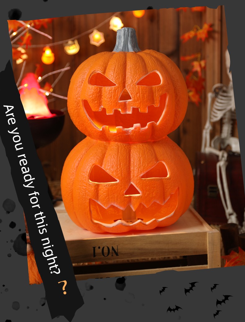 Halloween Pumpkin Lamp Bar Decoration Luminous Big Decorations Internet Celebrity Props Shopping Mall Outdoor Scene Layout Decoration