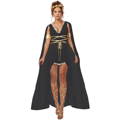 Women’s Ancient Greek Goddess Costume Set – Stage Dress with Headwear & Accessories.