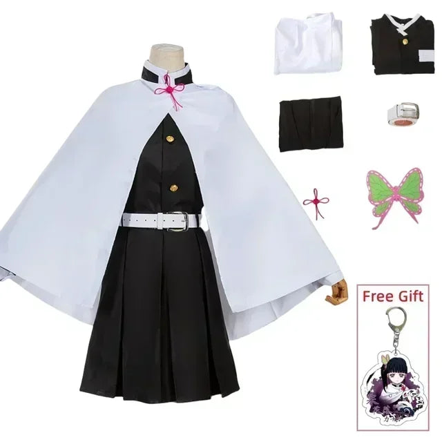Tsuyuri Kanao Cosplay Costume – Demon Slayer Kimono Set for Adults & Kids (Haori, Uniform, Wig)