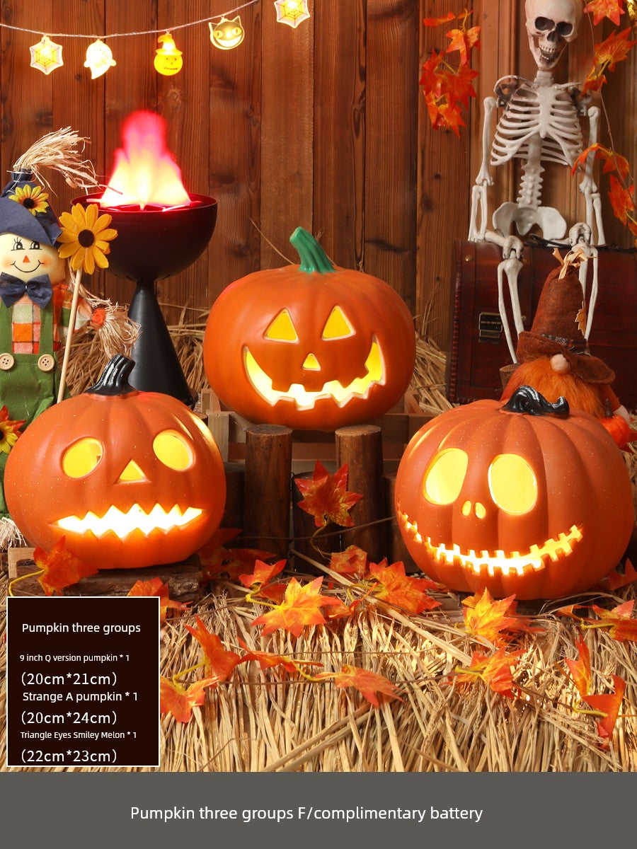 Halloween Pumpkin Lamp Bar Decoration Luminous Big Decorations Internet Celebrity Props Shopping Mall Outdoor Scene Layout Decoration