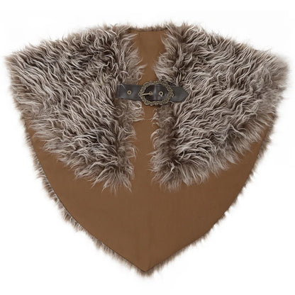 Viking Fur Collar Cloak – Men’s Medieval Renaissance Warrior Cape for Halloween & LARP.