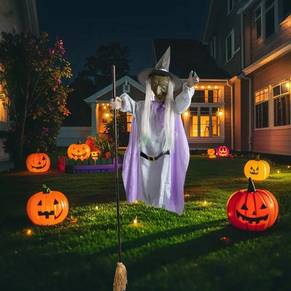 Flying Witch Halloween Decor Witch on Broom Halloween Prop