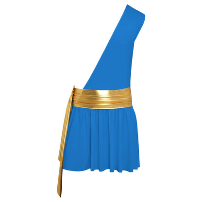 Men’s Ancient Greek God Costume – One-Shoulder Warrior Skirt for Halloween & Performance
