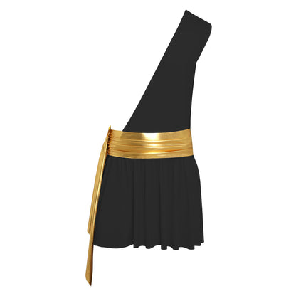 Men’s Ancient Greek God Costume – One-Shoulder Warrior Skirt for Halloween & Performance