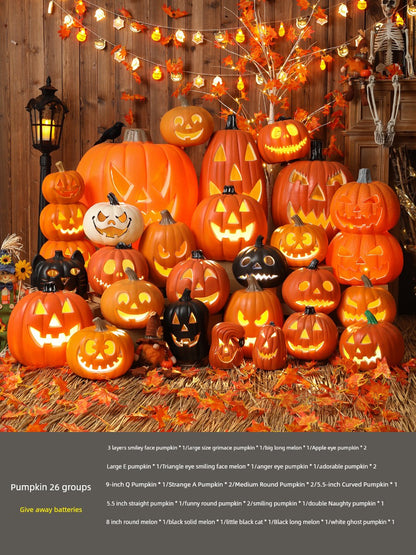Halloween Pumpkin Lamp Bar Decoration Luminous Big Decorations Internet Celebrity Props Shopping Mall Outdoor Scene Layout Decoration