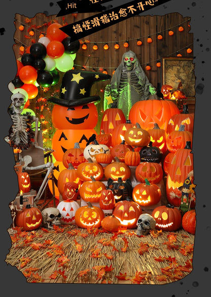 Halloween Pumpkin Lamp Bar Decoration Luminous Big Decorations Internet Celebrity Props Shopping Mall Outdoor Scene Layout Decoration