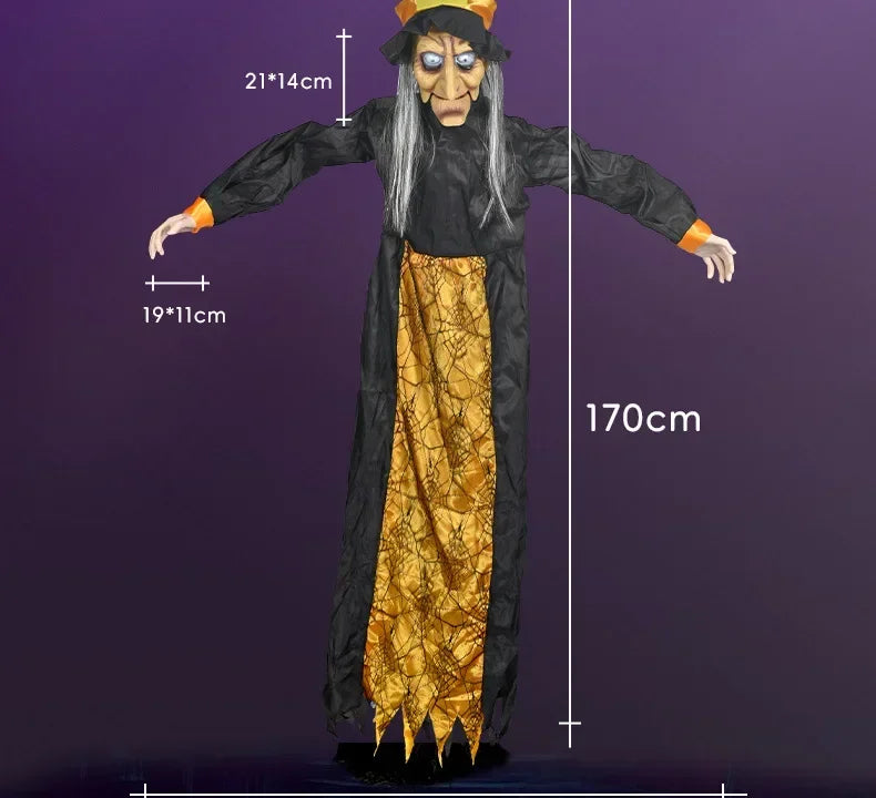 1Pc Halloween Glowing Witch Ghost – Hanging Horror Prop for Home, Bar & Haunted House