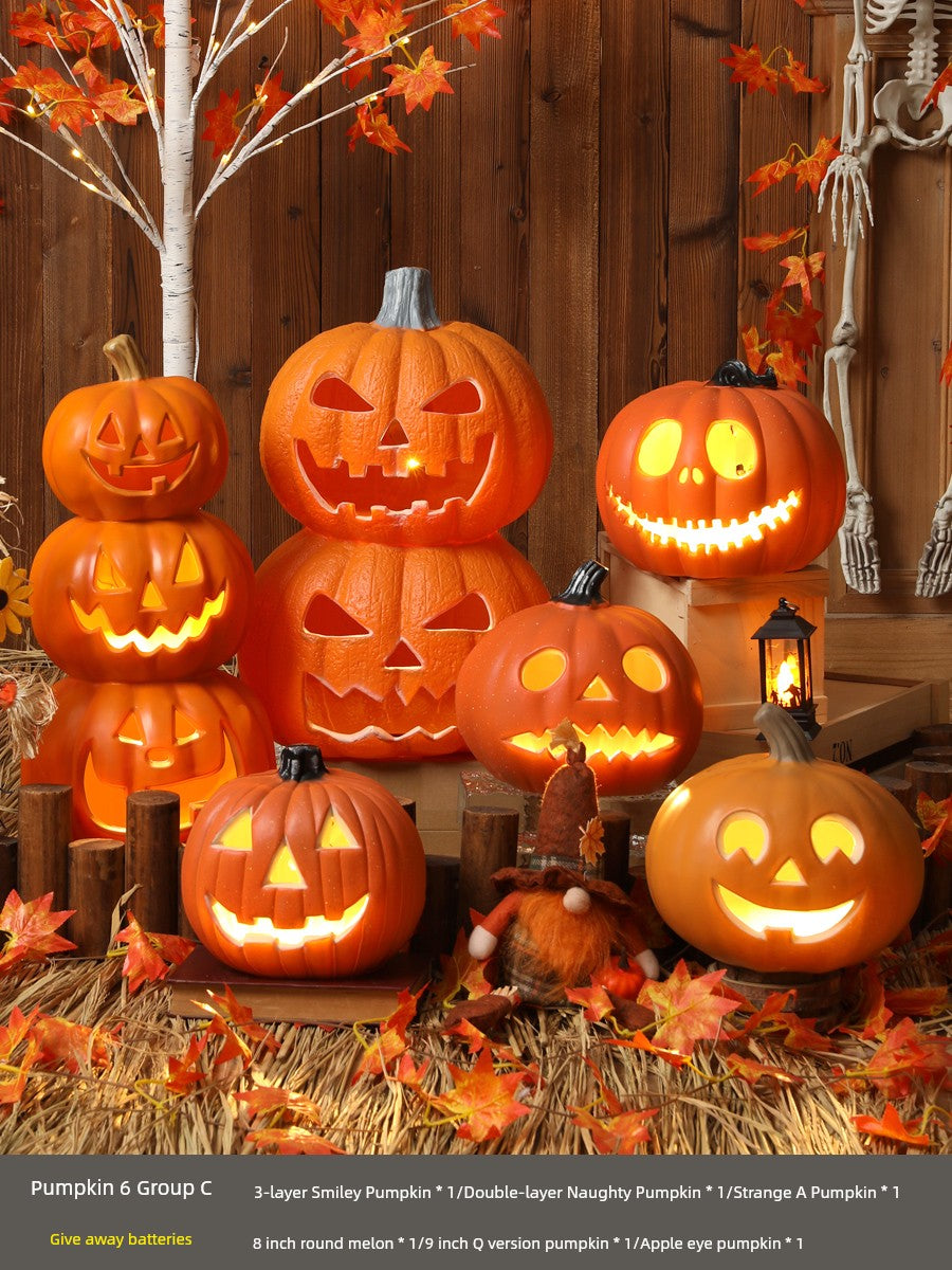 Halloween Pumpkin Lamp Bar Decoration Luminous Big Decorations Internet Celebrity Props Shopping Mall Outdoor Scene Layout Decoration