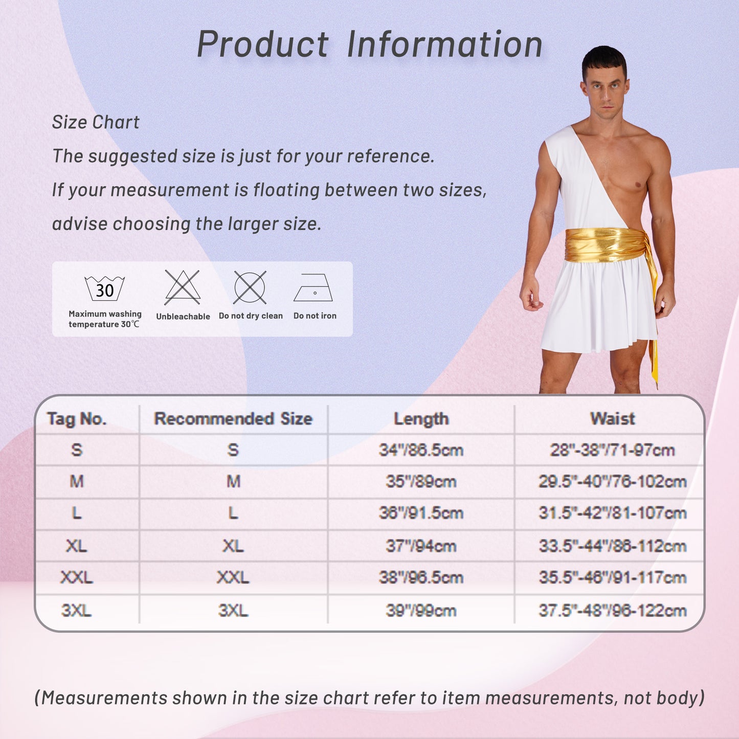 Men’s Ancient Greek God Costume – One-Shoulder Warrior Skirt for Halloween & Performance