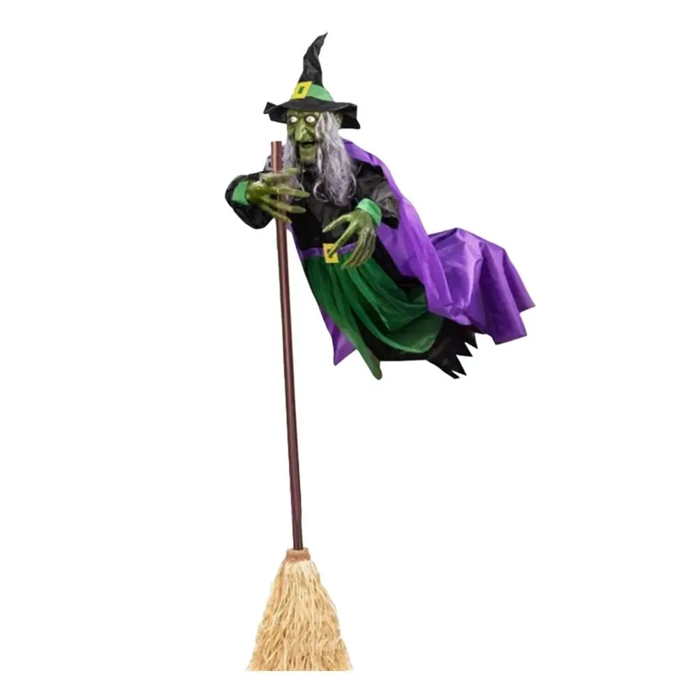 Flying Witch Halloween Decor Witch on Broom Halloween Prop