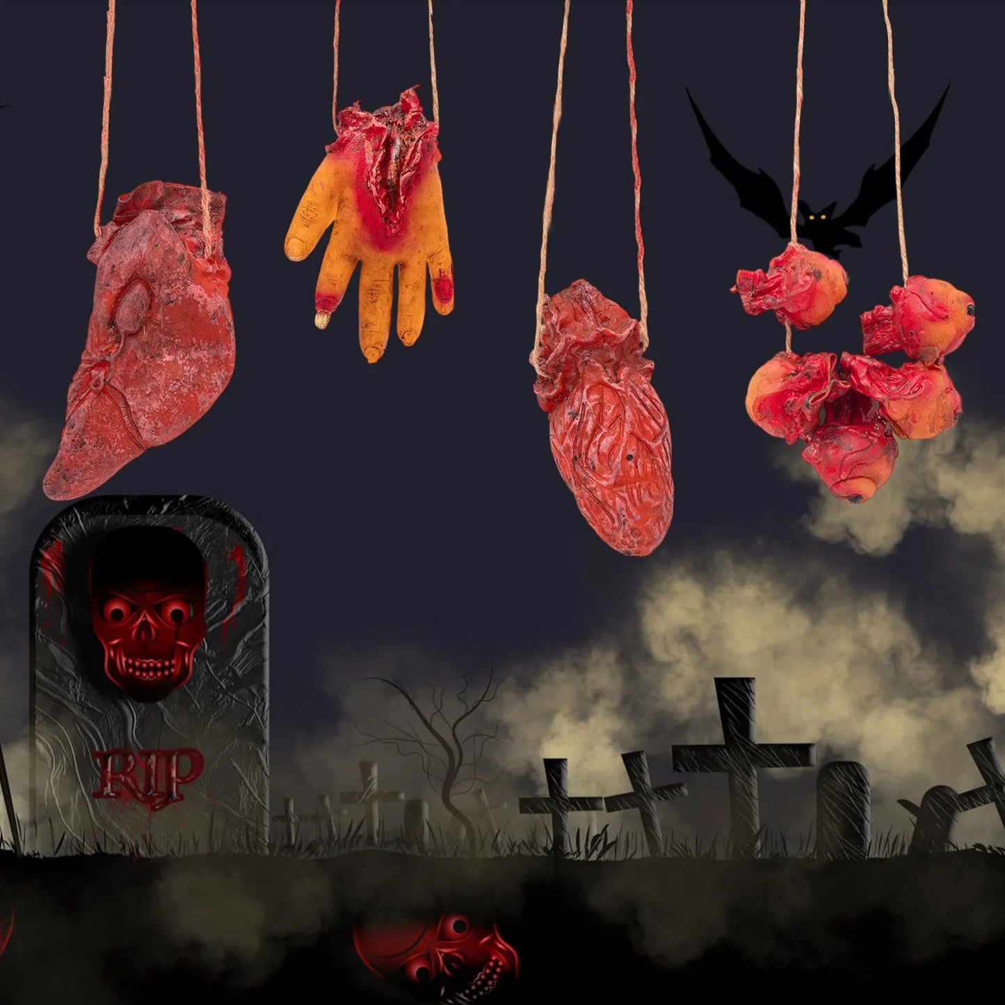 Creepy Halloween Ornaments Hanging Pendant Halloween Themed Decoration Props Haunted House Venue Layout Decoration Props