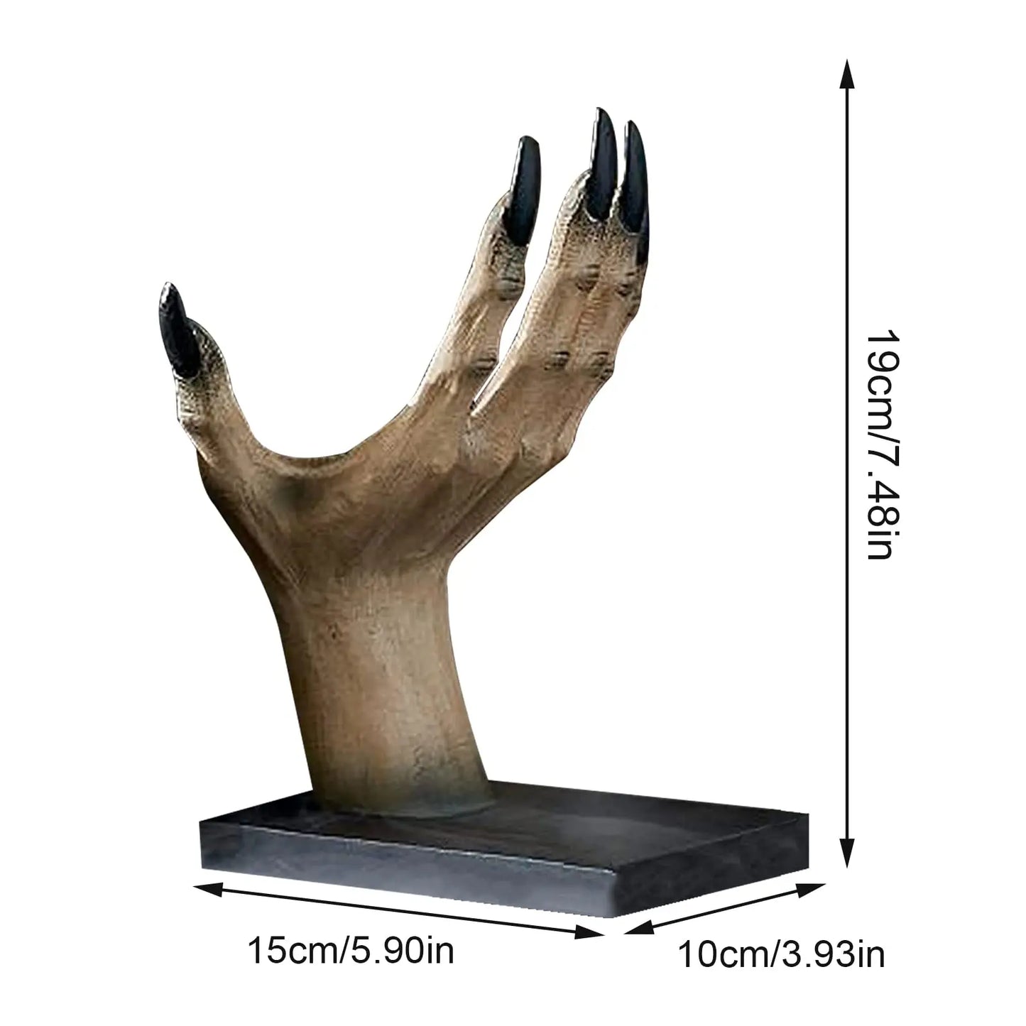 Gothic Halloween Monster Hand Bookends – Spooky Home & Shelf Decor