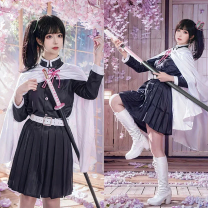 Tsuyuri Kanao Cosplay Costume – Demon Slayer Kimono Set for Adults & Kids (Haori, Uniform, Wig)