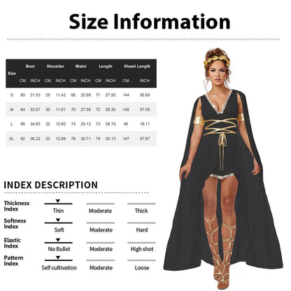 Women’s Ancient Greek Goddess Costume Set – Stage Dress with Headwear & Accessories.