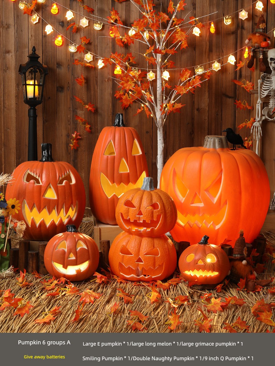 Halloween Pumpkin Lamp Bar Decoration Luminous Big Decorations Internet Celebrity Props Shopping Mall Outdoor Scene Layout Decoration