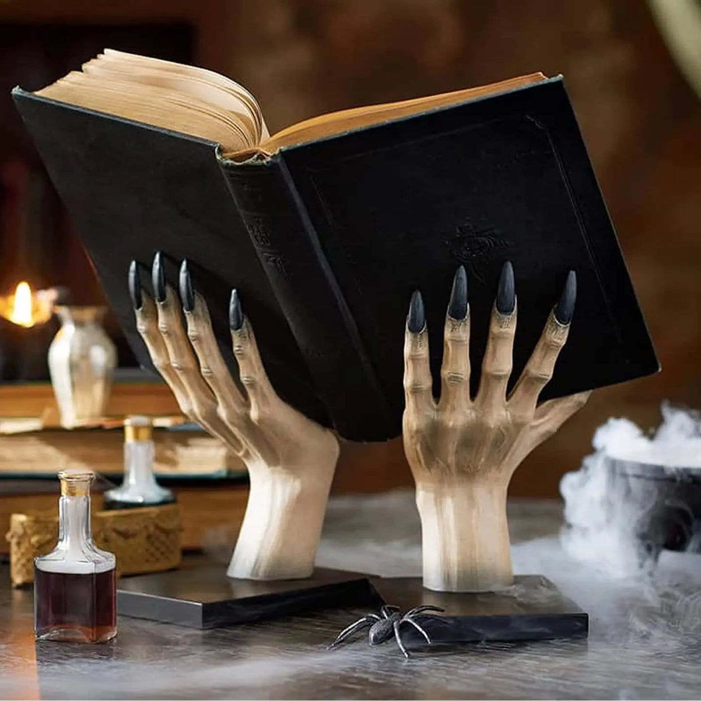 Gothic Halloween Monster Hand Bookends – Spooky Home & Shelf Decor