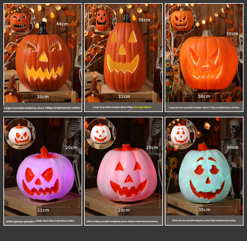 Halloween Pumpkin Lamp Bar Decoration Luminous Big Decorations Internet Celebrity Props Shopping Mall Outdoor Scene Layout Decoration