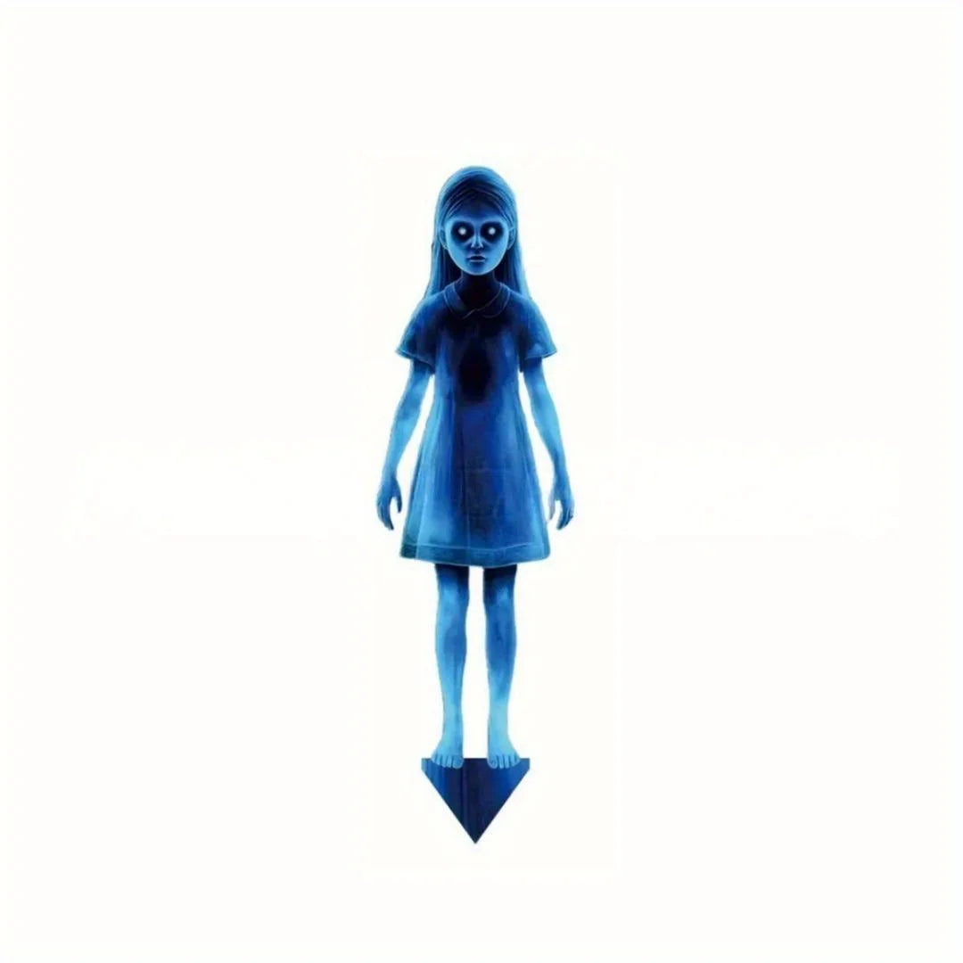Halloween little girl metal garden ghost post  -  Horror little girl courtyard post